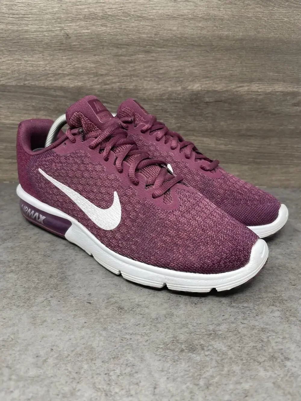 Nike Air Max Sequent 2 Sneakers Womens Size 10 Burgundy Running Athletic 852465- - Picture 4 of 11